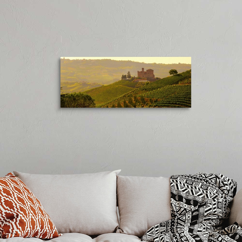 A bohemian room featuring Italy, Piedmont, Langhe, Cuneo, castle of Grinzane Cavour village