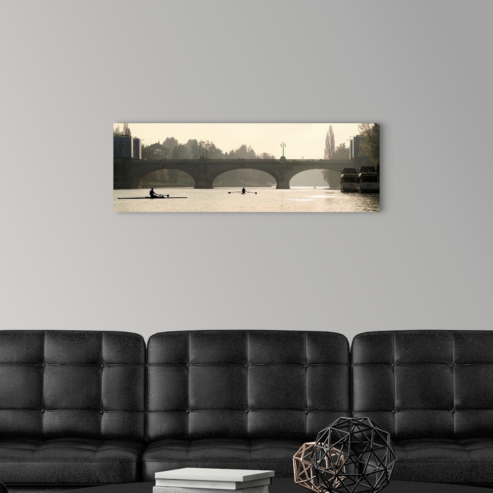 A modern room featuring Italy, Piedmont, Turin, Po river and Umberto I bridge