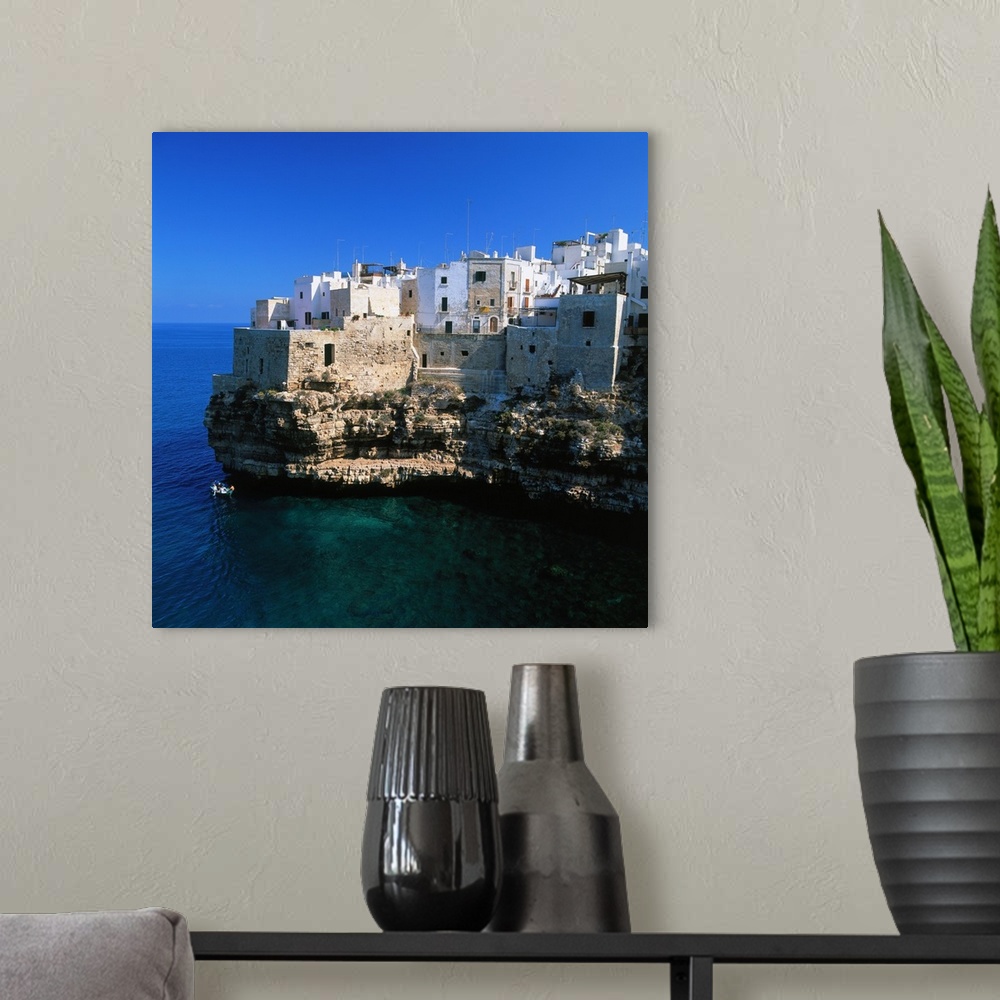 A modern room featuring Italy, Puglia, Polignano a Mare, Polignano a Mare town, coast