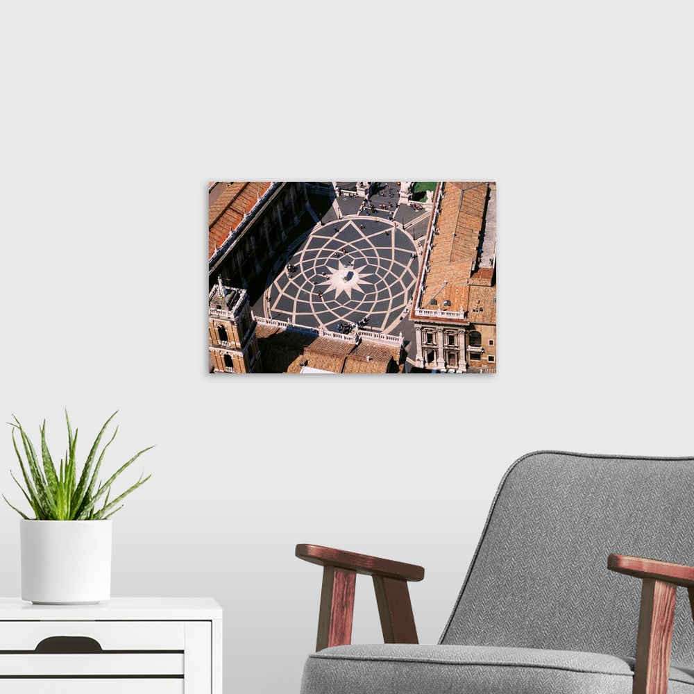 A modern room featuring Italy, Rome, Campidoglio, aerial view