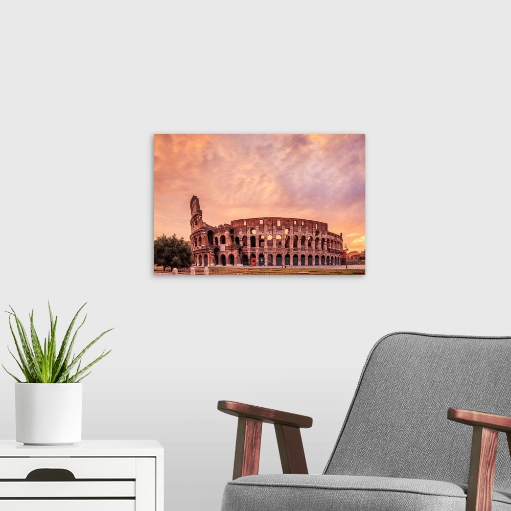 A modern room featuring Italy, Rome, Coliseum.