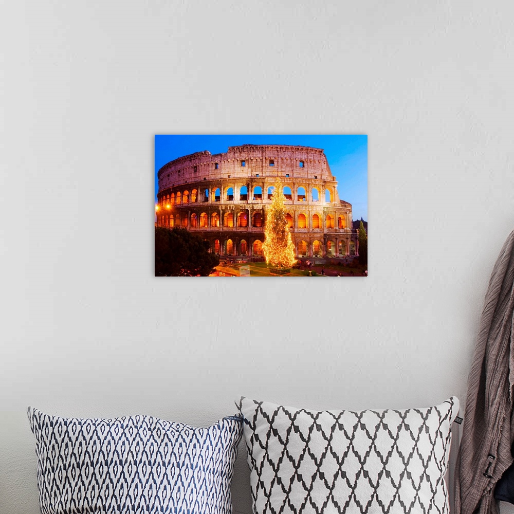 A bohemian room featuring Italy, Rome, Colosseum, Christmas Tree