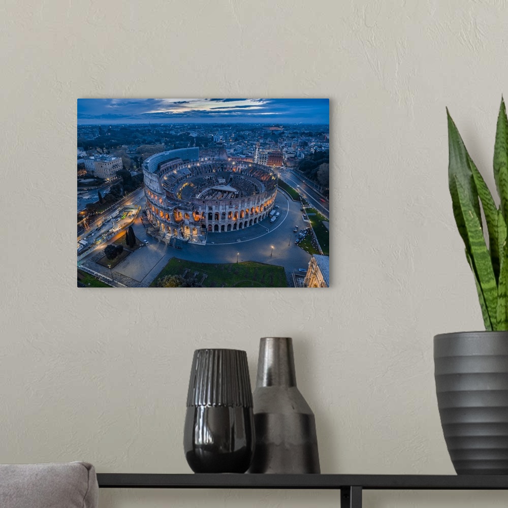 A modern room featuring Italy, Rome, Colosseum, Seven Hills of Rome.