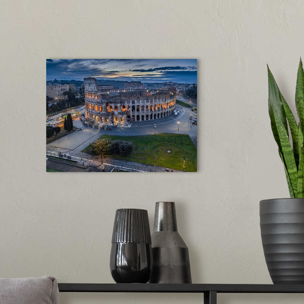 A modern room featuring Italy, Rome, Colosseum, Seven Hills of Rome.