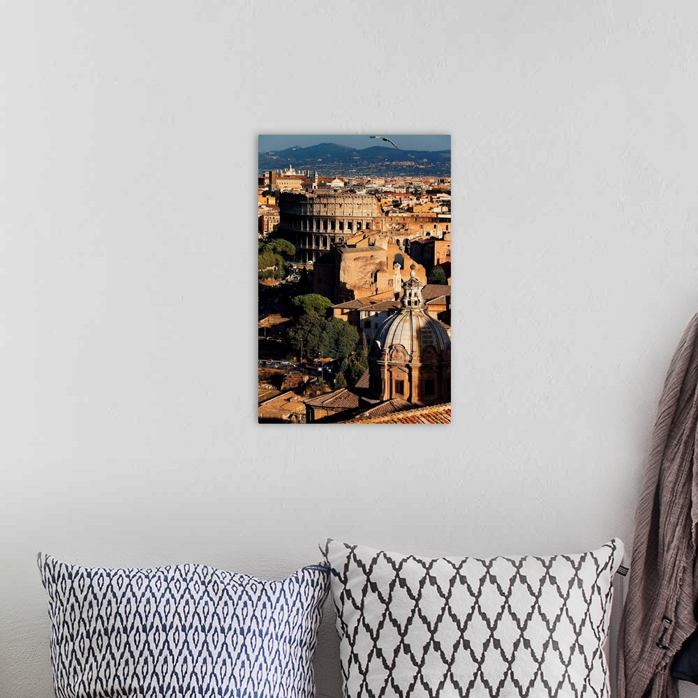 A bohemian room featuring Italy, Rome, Colosseum, View from the top of Vittoriano.