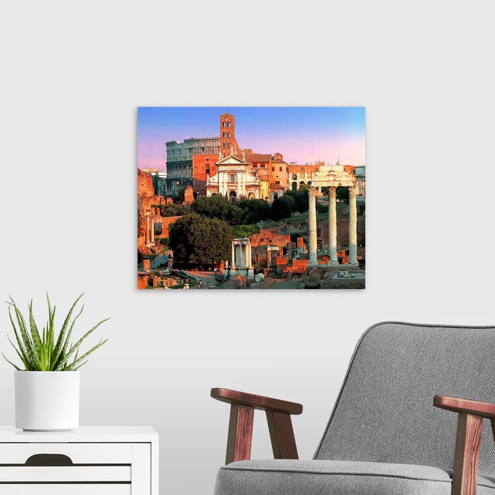 A modern room featuring Italy, Rome, Forum and Coliseum