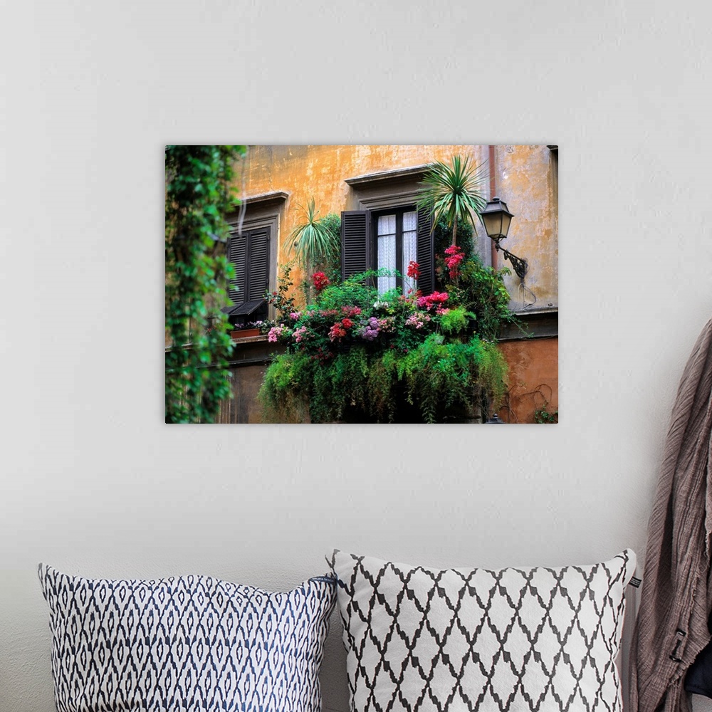 A bohemian room featuring Italy, Rome, Historical Center, typical window with flowers