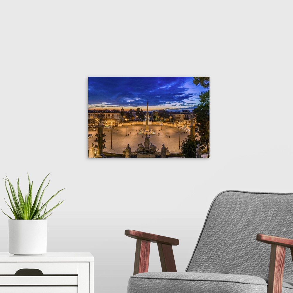 A modern room featuring Italy, Latium, Roma district, Rome, Piazza del Popolo.