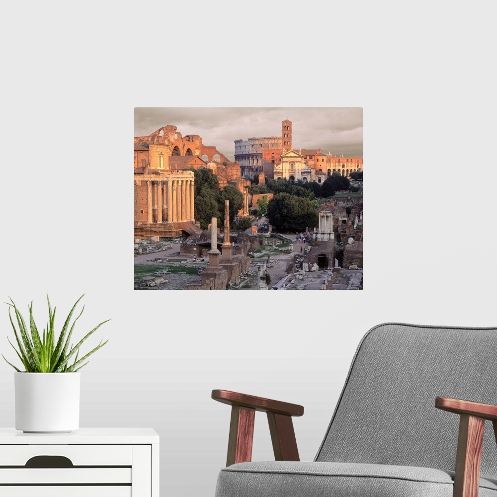 A modern room featuring Italy, Rome, Roman Forum and Coliseum