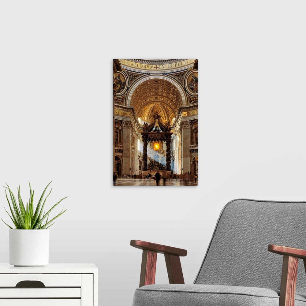 A modern room featuring Italy, Rome, Saint Peter's Cathedral, Bernini's Baldacchino