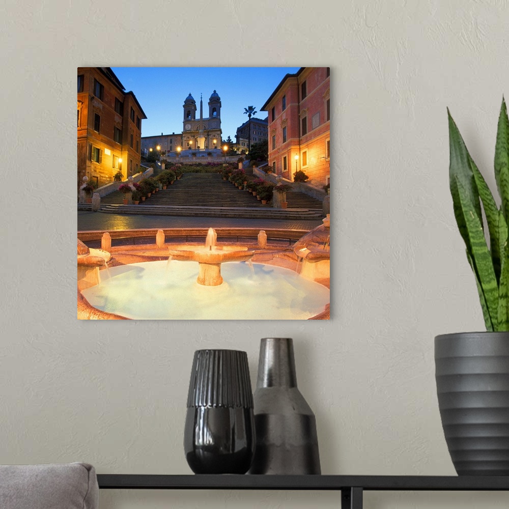A modern room featuring Italy, Rome, Spanish Steps and Fontana della Barcaccia in the foreground