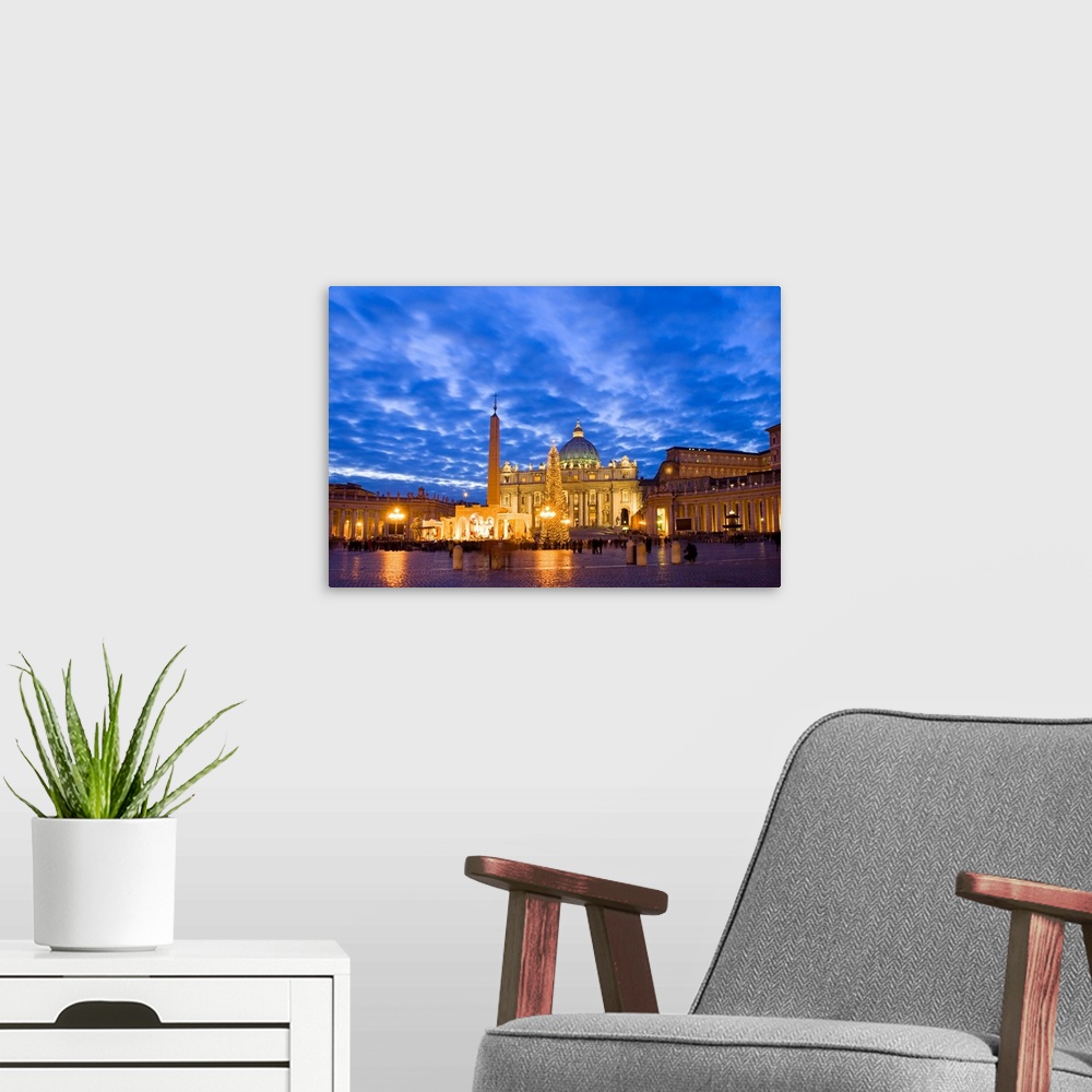 A modern room featuring Italy, Rome, St Peter's Square, St Peter's Basilica, Christmas Tree