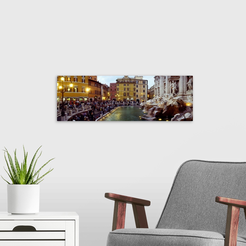 A modern room featuring Italy, Latium, Rome, Trevi Fountain