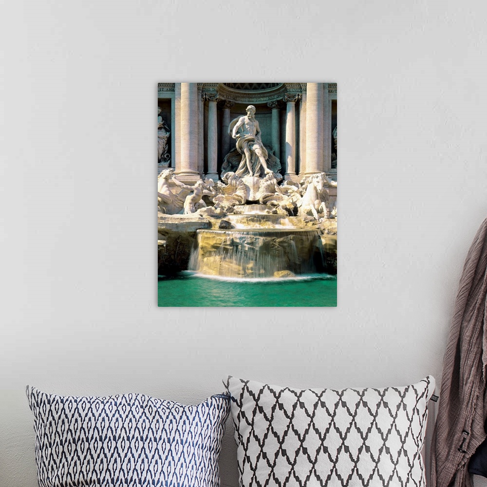 A bohemian room featuring Italy, Rome, Trevi Fountain, detail