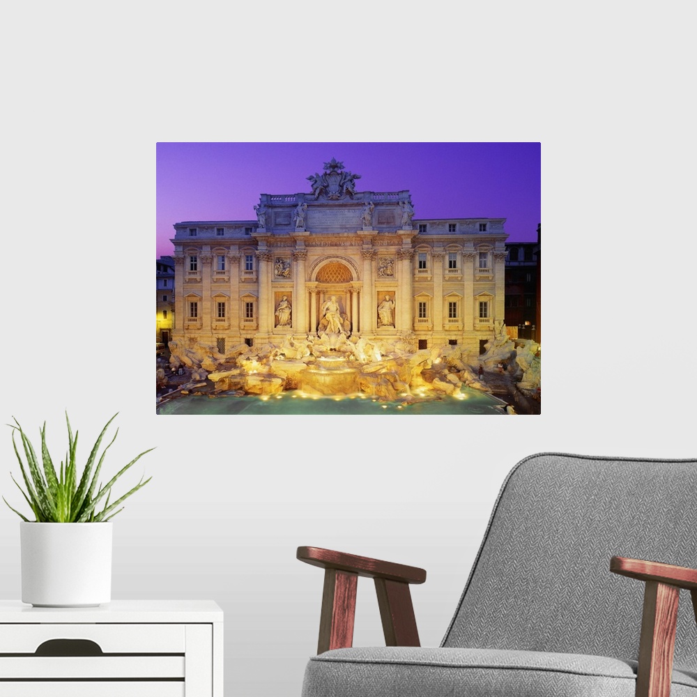 A modern room featuring Italy, Rome, Trevi Fountain, Fontana di Trevi