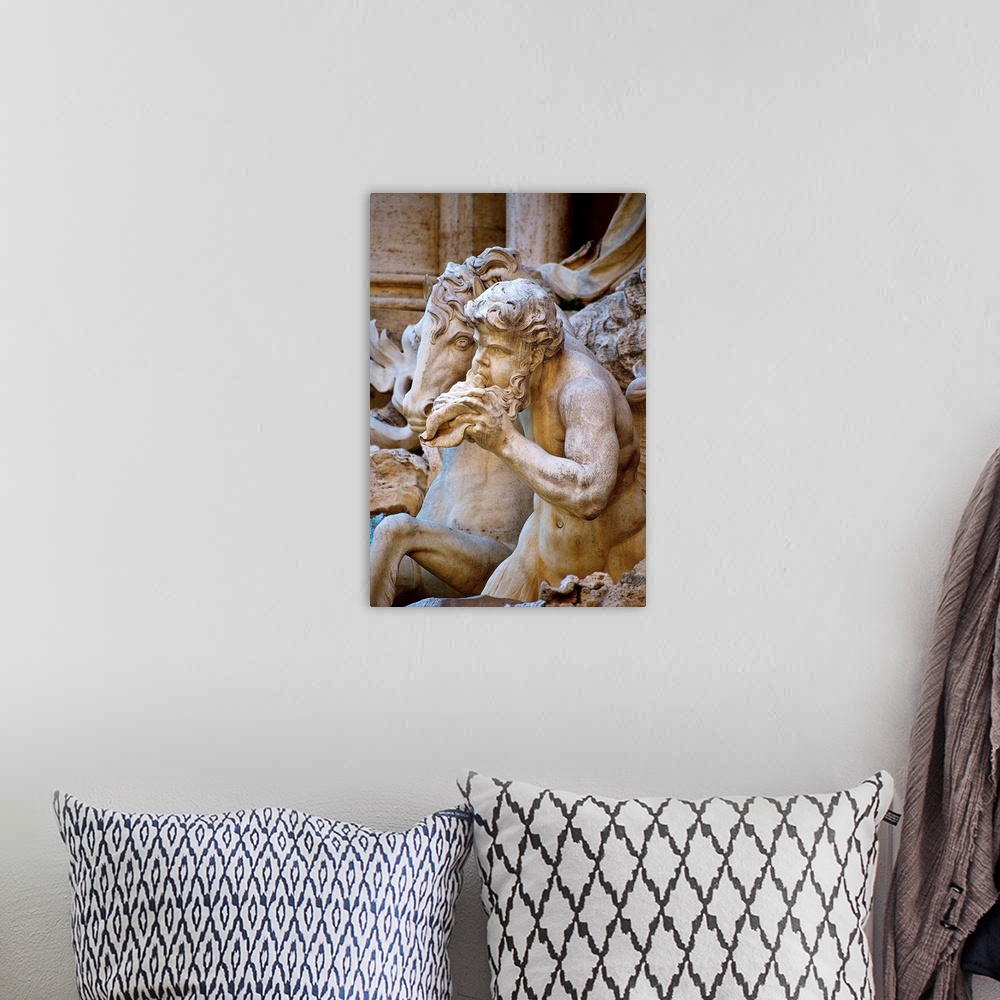 A bohemian room featuring Italy, Rome, Trevi Fountain, Tritons and Hippocampus Sculpture.