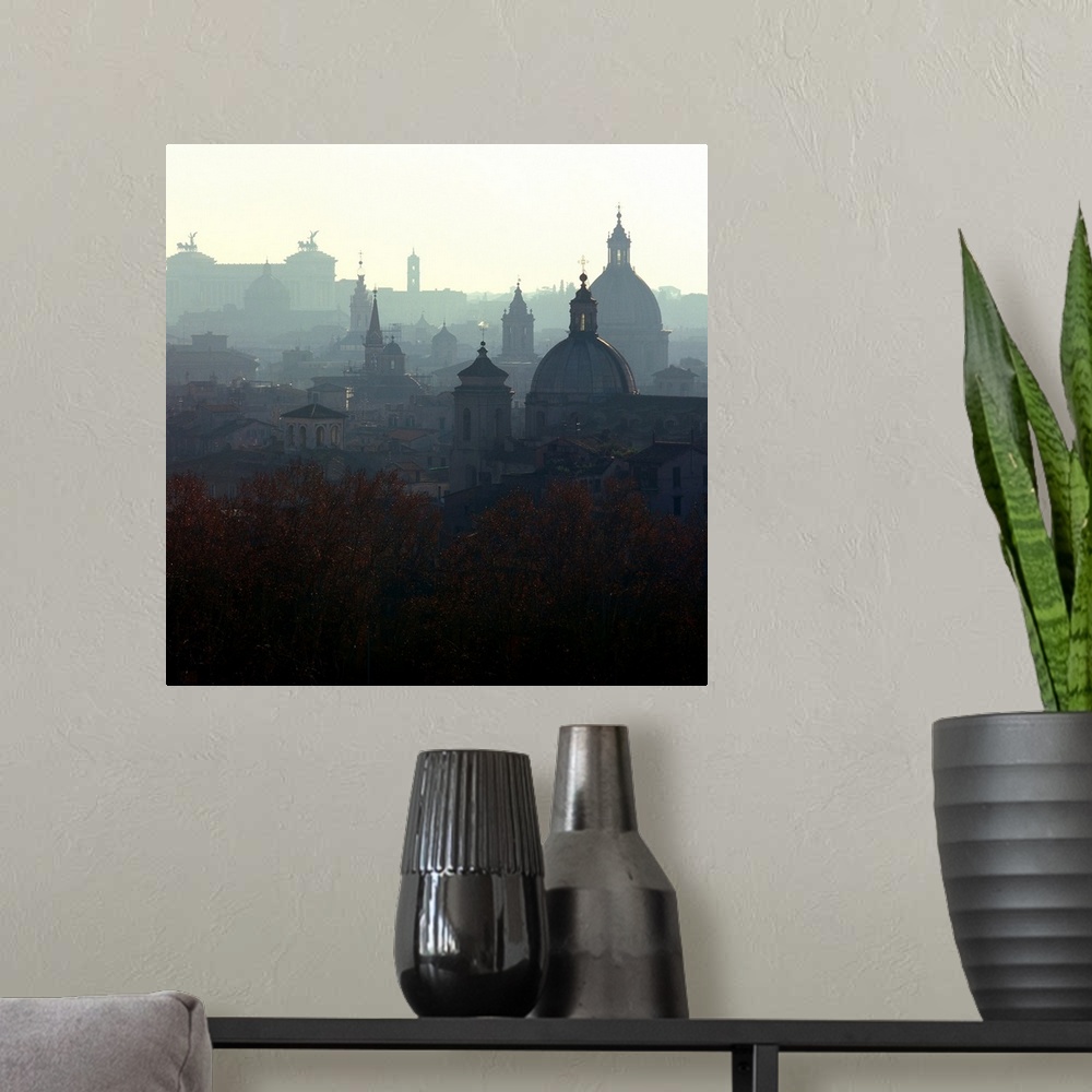 A modern room featuring Italy, Rome, view from Sant'Angelo castle towards the city, Capitol