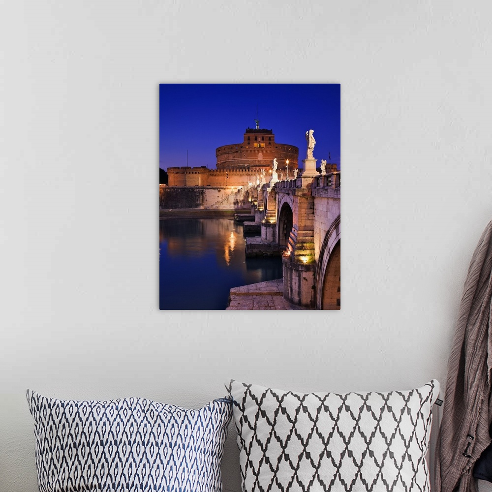A bohemian room featuring Italy, Rome, View of Castel St Angelo and St Angelo bridge