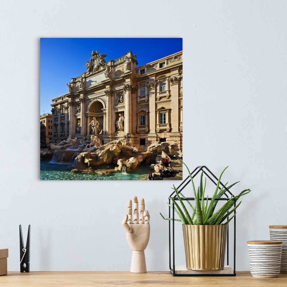 A bohemian room featuring Italy, Rome, View of the World Famous fountain