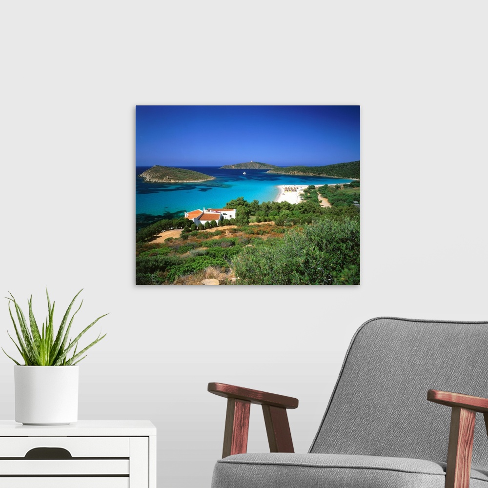 A modern room featuring Italy, Sardinia, Costa del Sud, Landscape near Tuerredda beach
