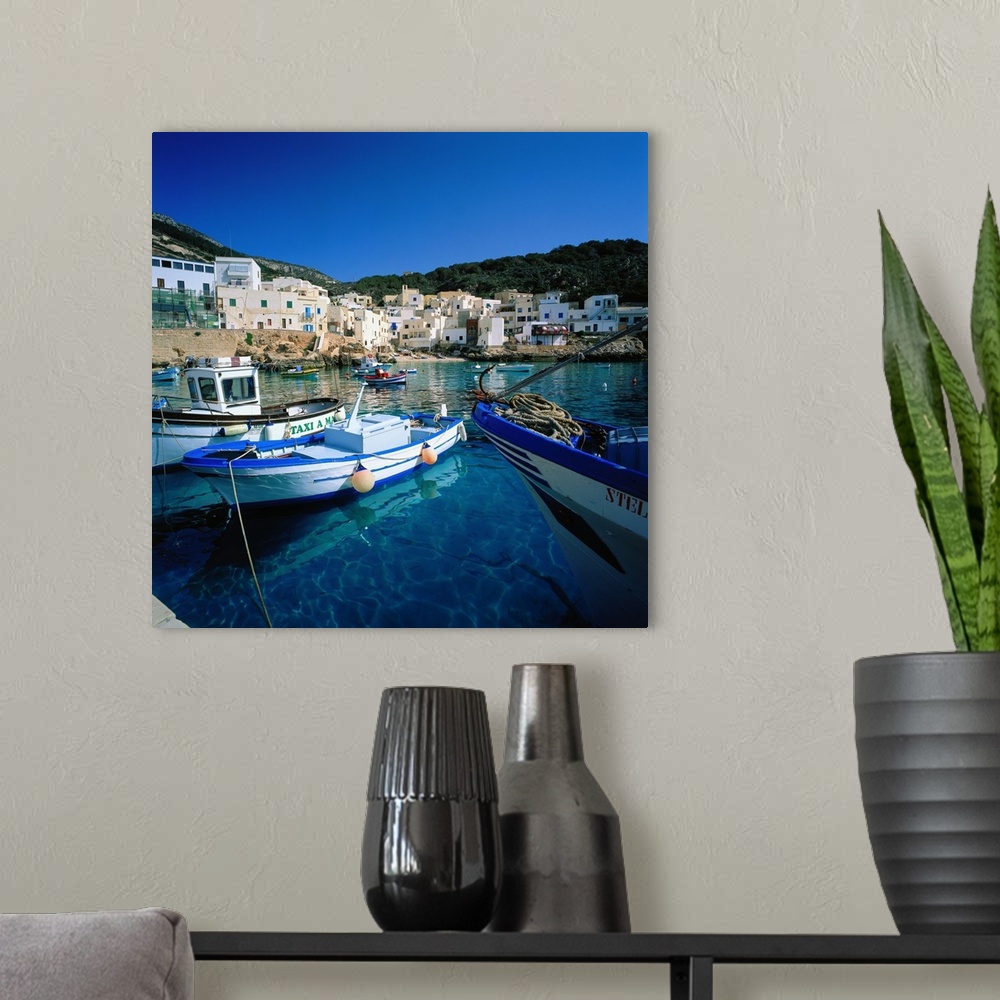 A modern room featuring Italy, Sicily, Levanzo, village