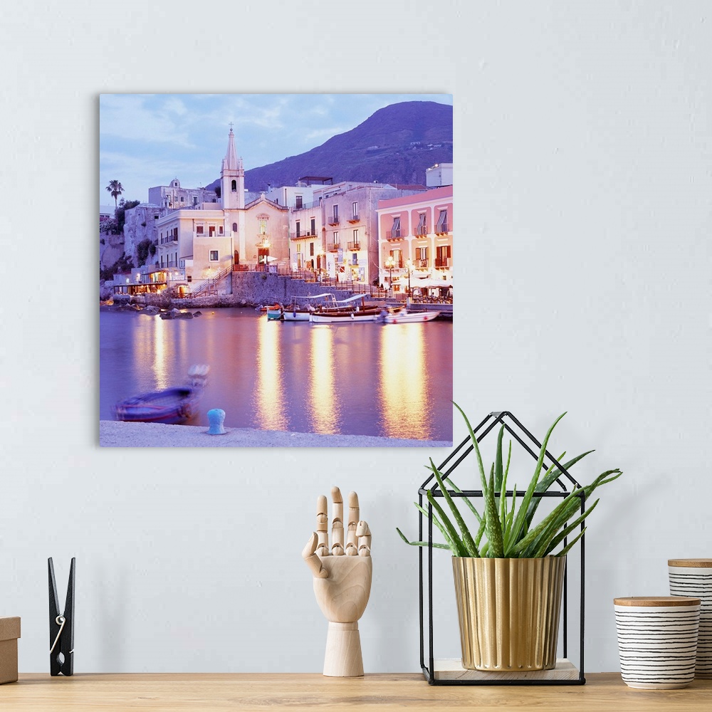 A bohemian room featuring Italy, Sicily, Lipari island, old port