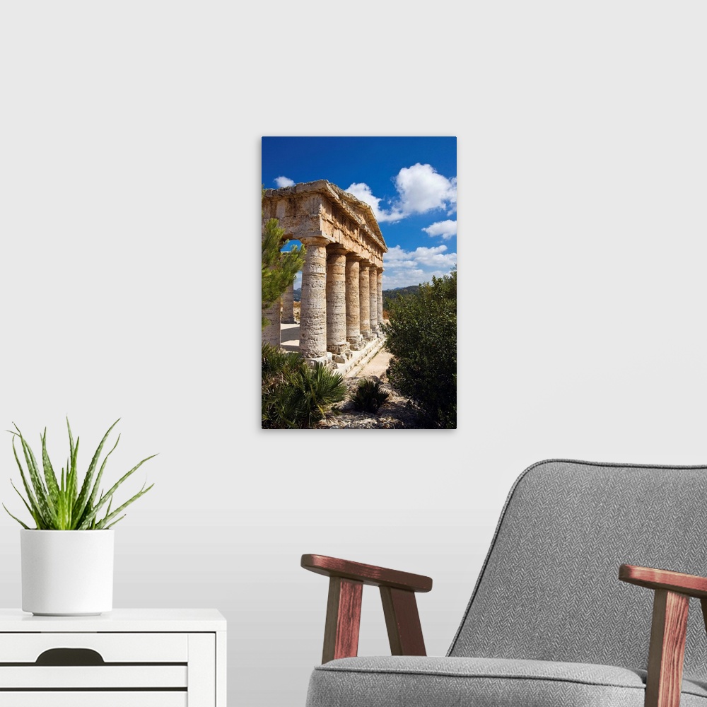 A modern room featuring Italy, Sicily, Mediterranean area, Trapani district, Segesta, The Temple