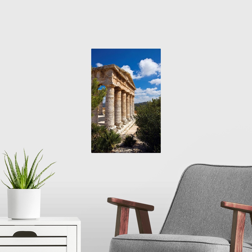 A modern room featuring Italy, Sicily, Mediterranean area, Trapani district, Segesta, The Temple