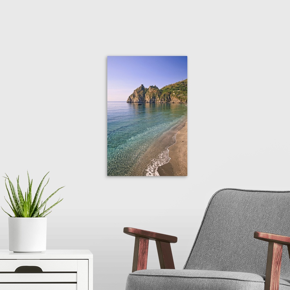 A modern room featuring Italy, Sicily, Mediterranean sea, Messina district, Sant'Alessio Siculo, Beach