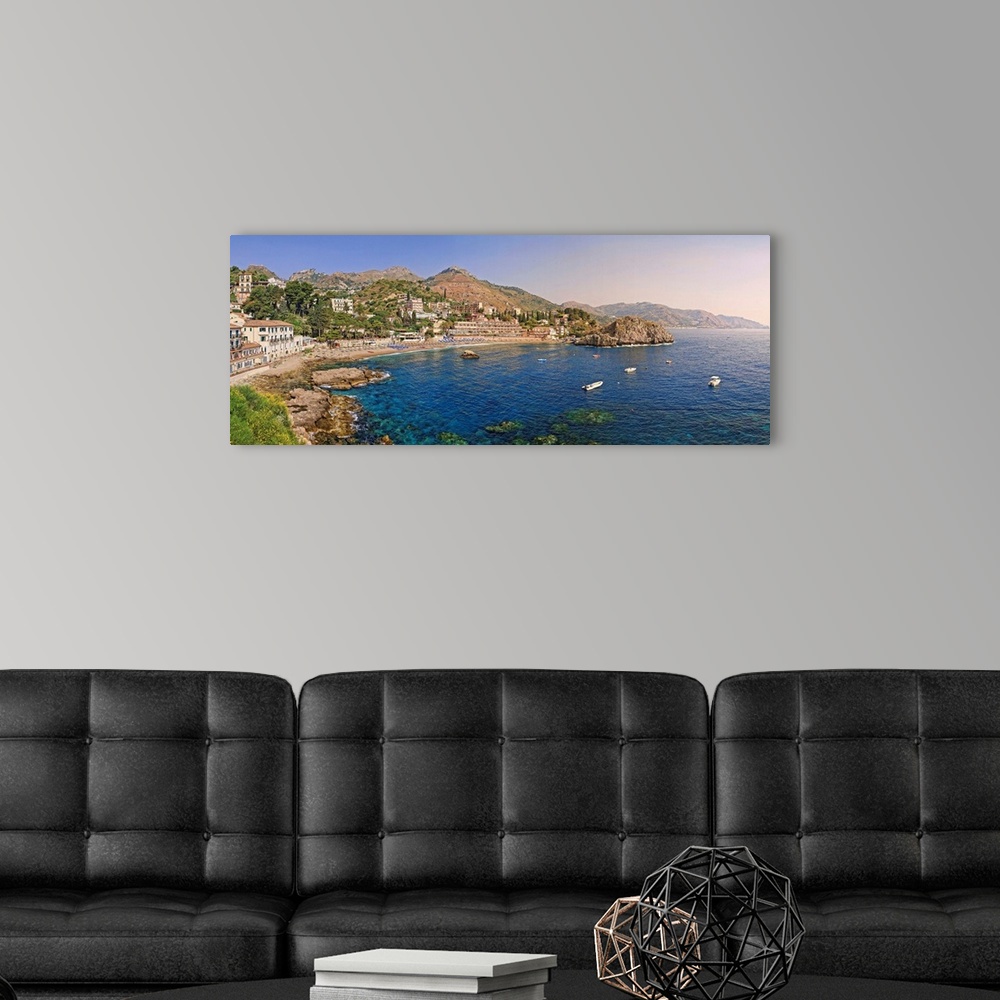 A modern room featuring Italy, Sicily, Mediterranean sea, Messina district, Taormina, Mazzaro beach