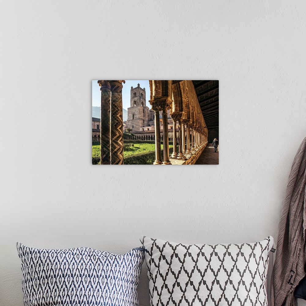 A bohemian room featuring Italy, Sicily, Palermo district, Monreale, Cathedral, the cloister of Benedictine convent
