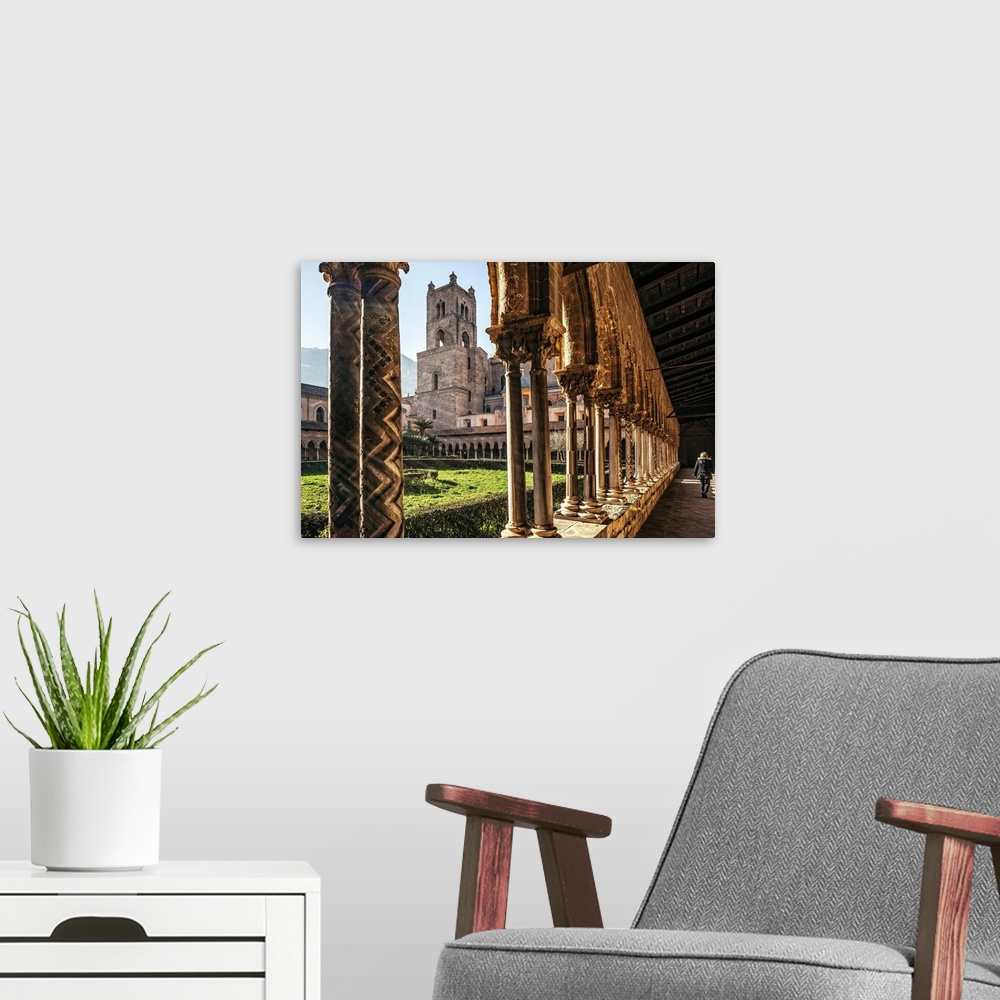 A modern room featuring Italy, Sicily, Palermo district, Monreale, Cathedral, the cloister of Benedictine convent
