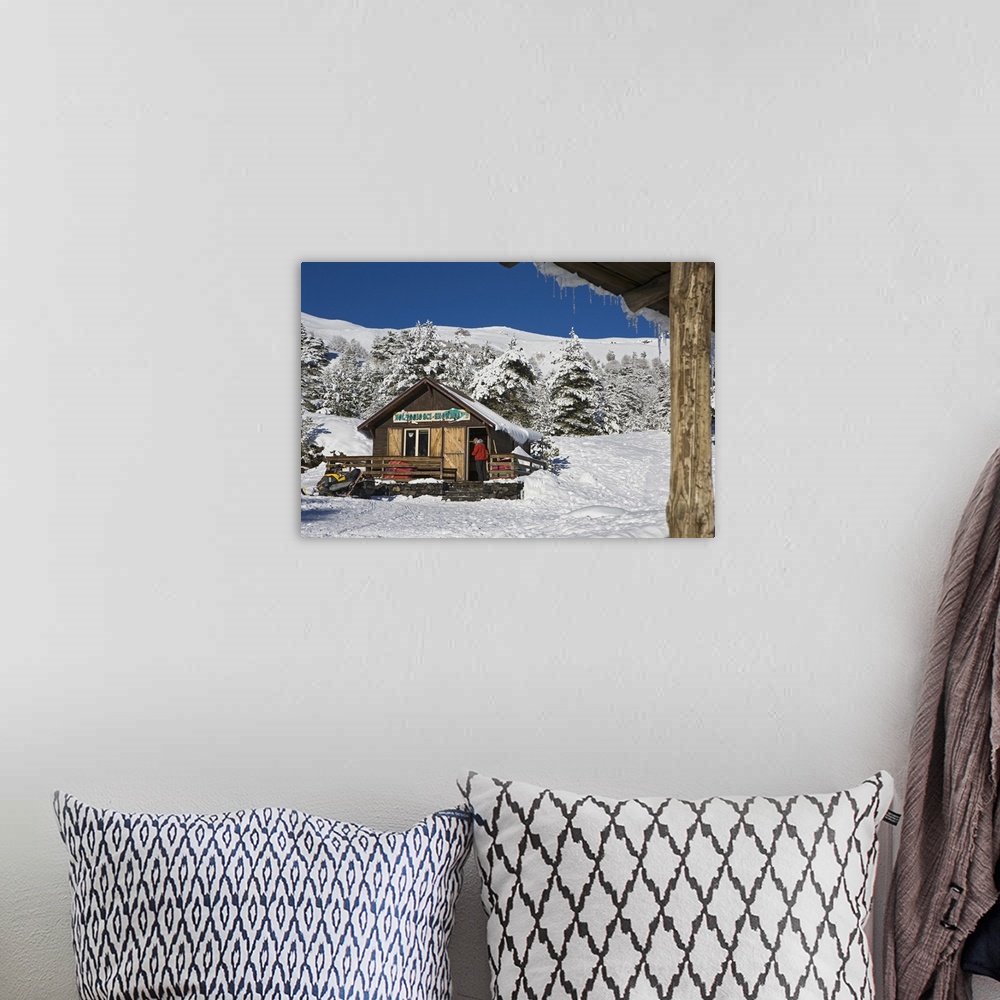A bohemian room featuring Italy, Sicily, Mount Etna, chalet for renting wintersport equipment