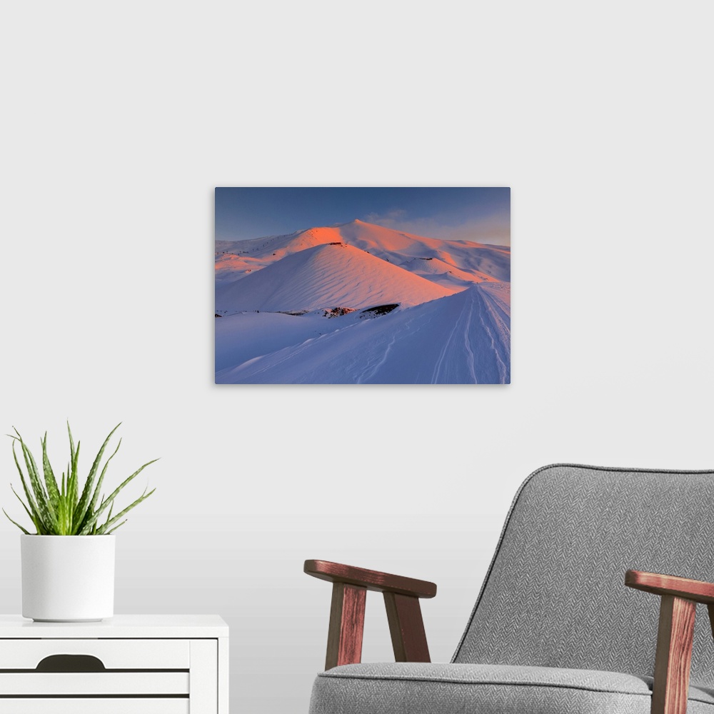 A modern room featuring Italy, Sicily, Catania district, Mount Etna, Silvestri Craters (volcan craters) near the Sapienza...
