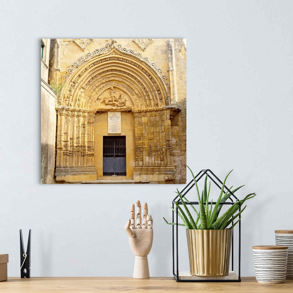 A bohemian room featuring Italy, Sicily, Ragusa, Val di Noto, Ragusa Ibla, portal of San Giorgio