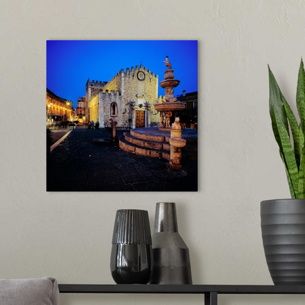 A modern room featuring Italy, Sicily, Taormina, Cathedral