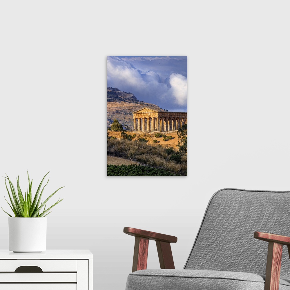 A modern room featuring Italy, Sicily, Trapani district, Segesta, Temple of Segesta, Temple