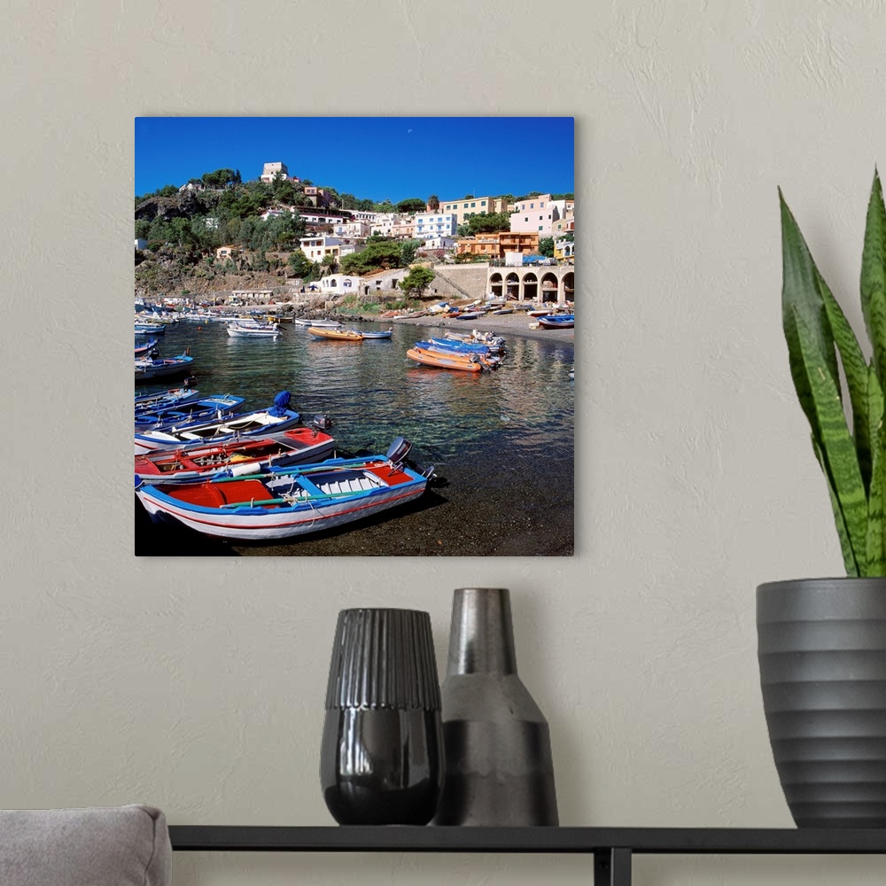 A modern room featuring Italy, Sicily, Ustica Island, harbor
