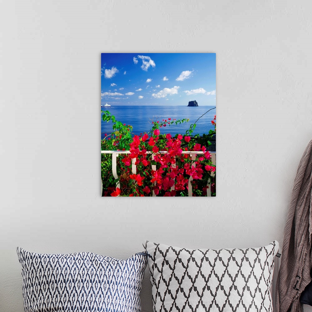 A bohemian room featuring Italy, Sicily, View from Stromboli island towards the Strombolicchio islet
