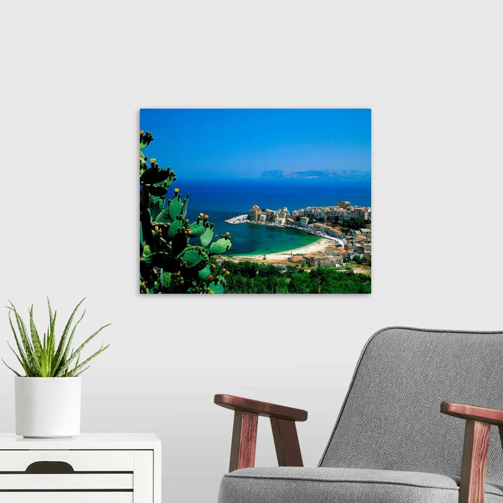A modern room featuring Italy, Sicily, view of Castellammare del Golfo