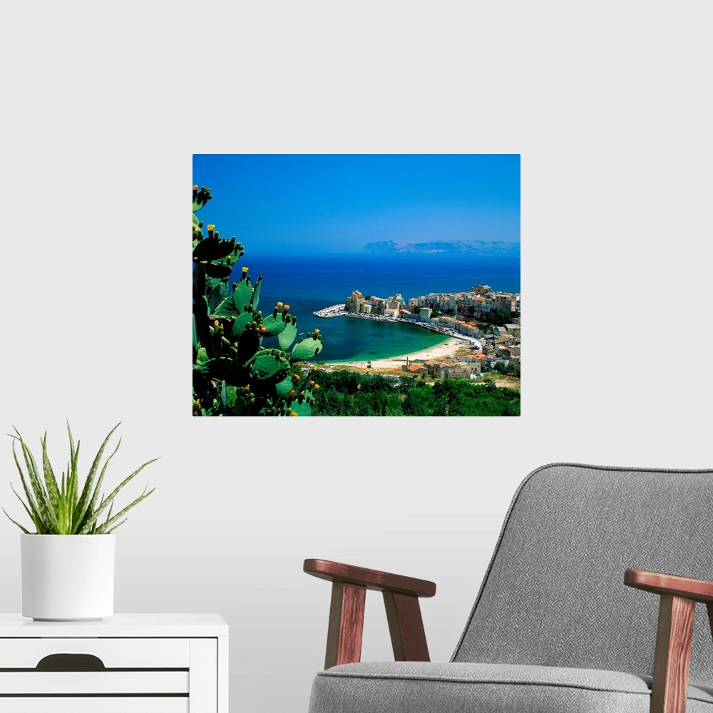 A modern room featuring Italy, Sicily, view of Castellammare del Golfo