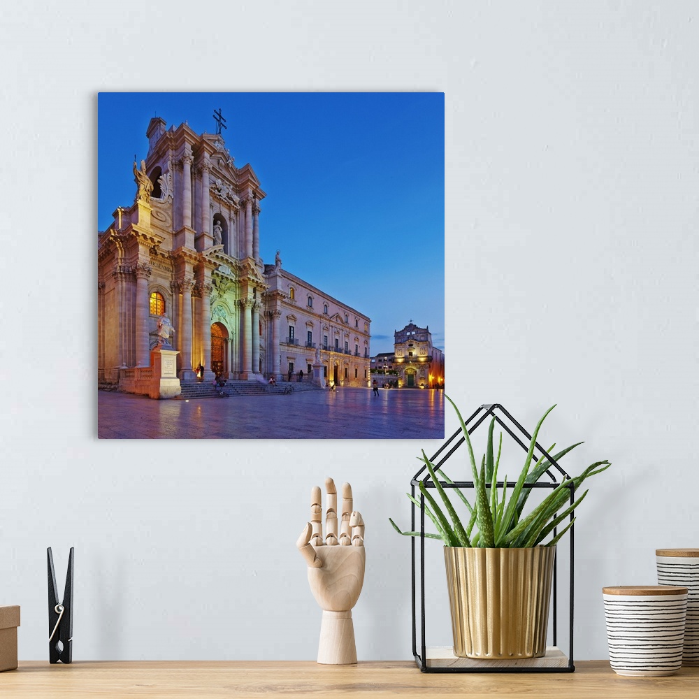 A bohemian room featuring Italy, Sicily, Siracusa district, Siracusa, Cathedral of Santa Lucia.