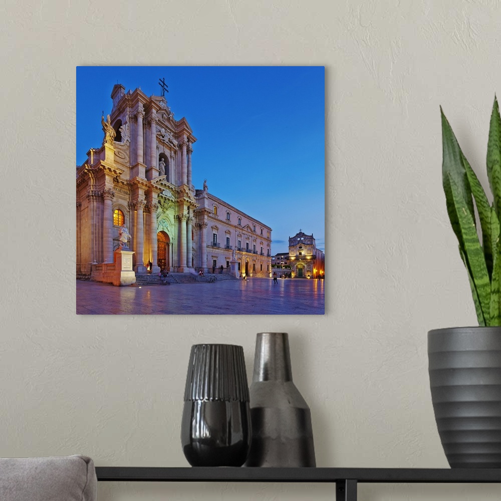 A modern room featuring Italy, Sicily, Siracusa district, Siracusa, Cathedral of Santa Lucia.