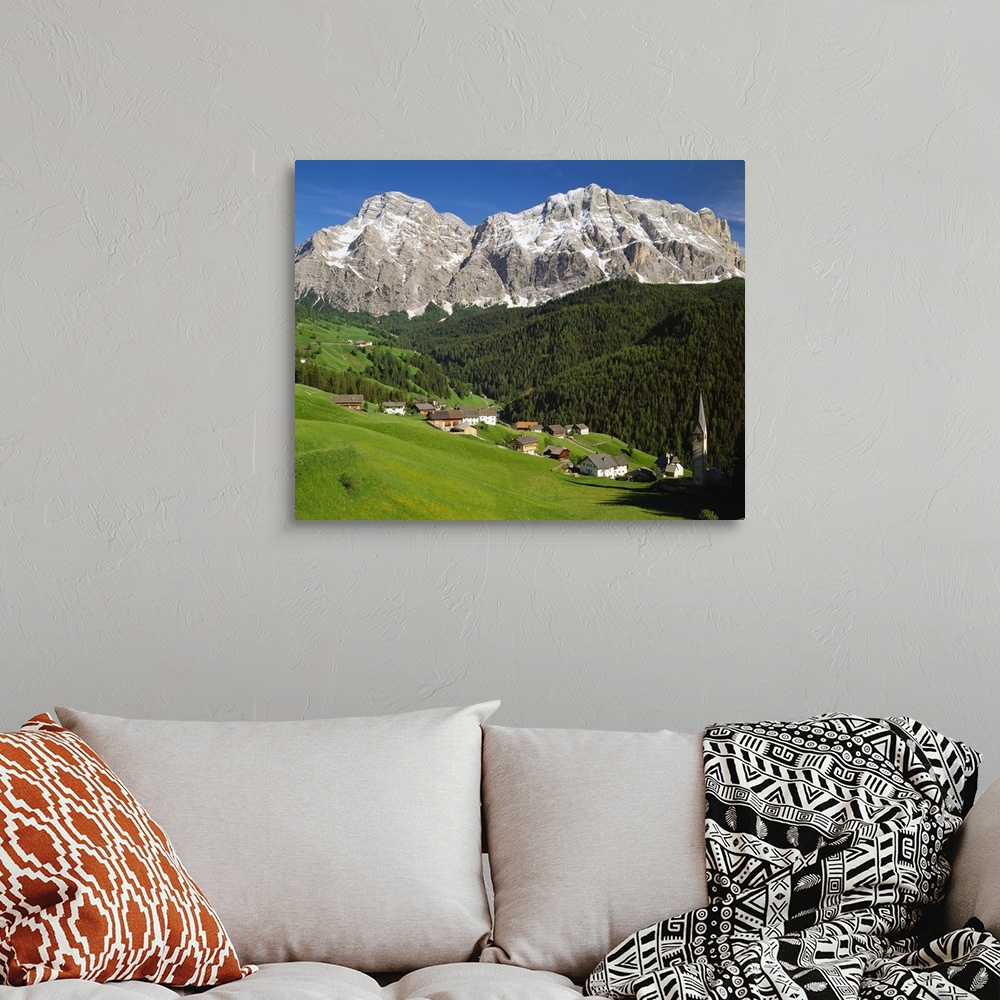 A bohemian room featuring Italy, South Tyrol, Alta Badia, La Valle (Wengen), view towards Cima Dieci
