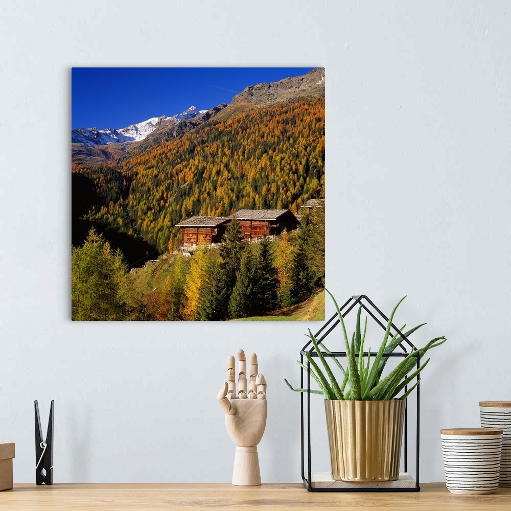 A bohemian room featuring Italy, South Tyrol, Bolzano, Val d'Ultimo, Santa Gertrude village, typical houses