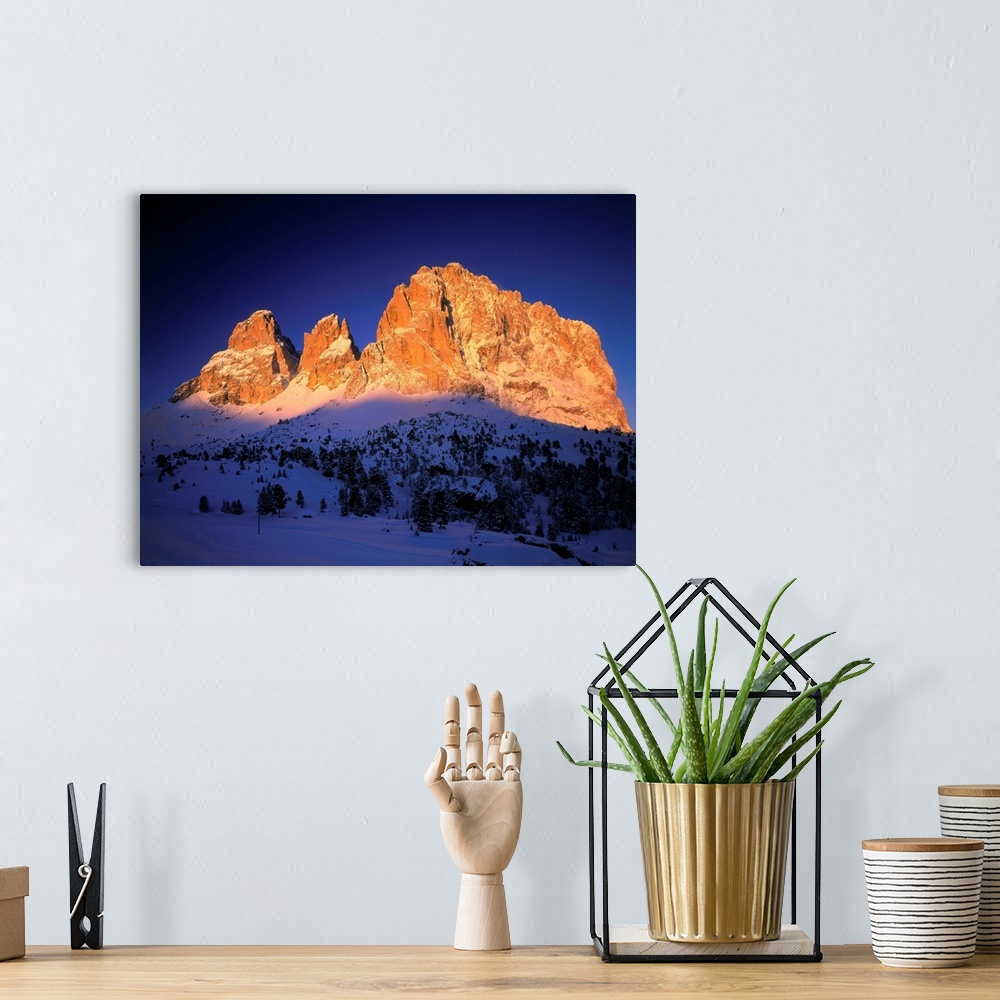 A bohemian room featuring Italy, South Tyrol, Dolomites, Passo Sella, Sassolungo