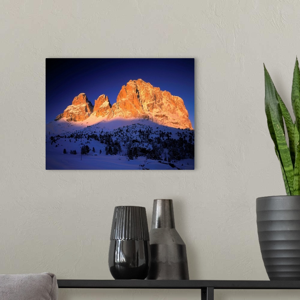 A modern room featuring Italy, South Tyrol, Dolomites, Passo Sella, Sassolungo