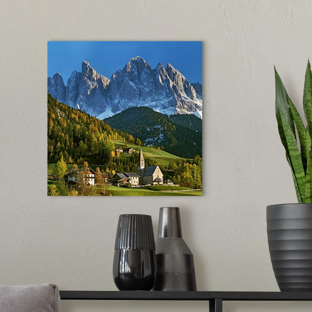 A modern room featuring Italy, Trentino-Alto Adige, South Tyrol, Alps, Dolomites, Odle range