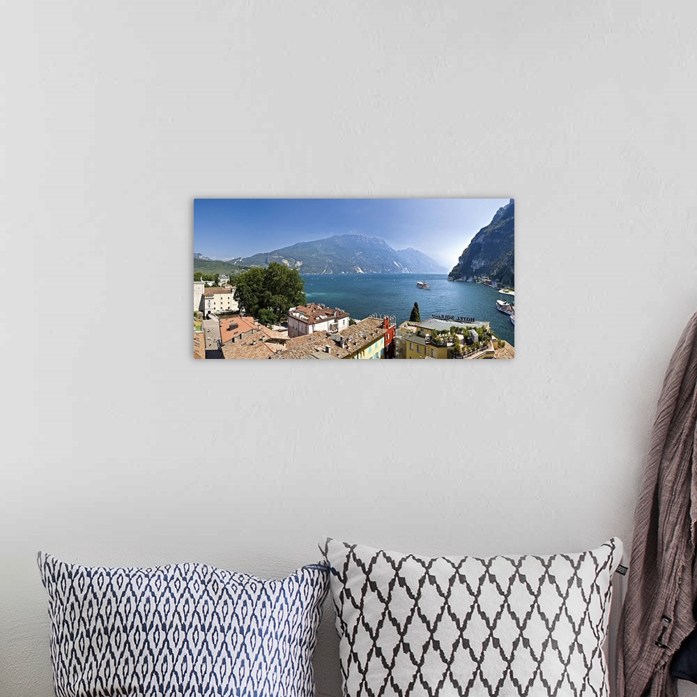 A bohemian room featuring Italy, Trentino-Alto Adige, Trento district,Trentino, Garda Lake, Riva del Garda, Mediterranean a...