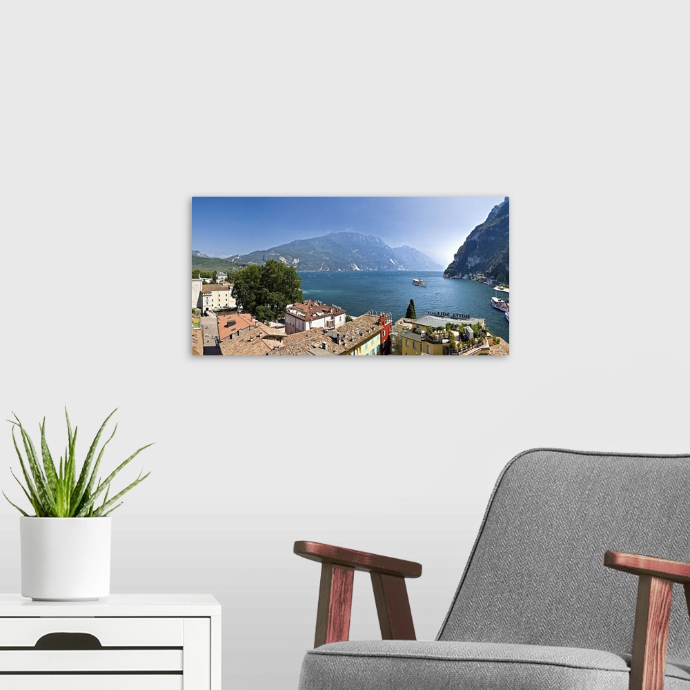 A modern room featuring Italy, Trentino-Alto Adige, Trento district,Trentino, Garda Lake, Riva del Garda, Mediterranean a...